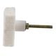 White Square Cut Marble Stone Cabinet Knobs